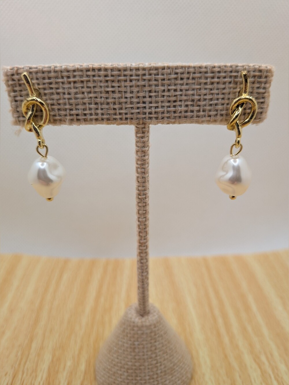 Gold Pearl Drop Earrings